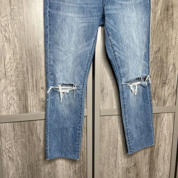 Madewell High Rise Slim Boyjean Jeans Blue Color Distressed Size 26 - Picture 5 of 10